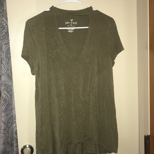 High neck shirt with open chest